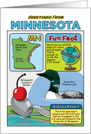 Greetings From Minnesota Symbols Fun Facts Nickname and Capitol Blank Insid card