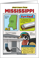 Greetings From Mississippi Symbols Fun Facts Nickname and Capitol Blank Inside card
