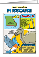 Greetings From Missouri Symbols Fun Facts Nickname and Capitol Blank Inside card