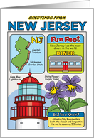 Greetings From New Jersey Symbols Fun Facts Nickname and Capitol Blank Inside card