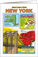Greetings From New York Symbols Fun Facts Nickname and Capitol Blank Inside card