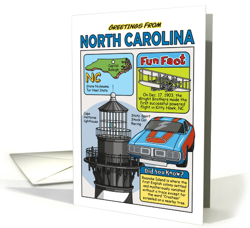 Greetings From North Carolina Symbols Fun Facts Nickname... (1873620)