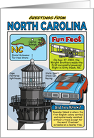 Greetings From North Carolina Symbols Fun Facts Nickname and Capitol Blank Inside card