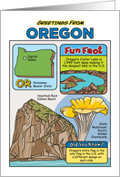 Greetings From Oregon Symbols Fun Facts Nickname and Capitol Blank Inside card