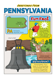 Greetings From Pennsylvania Fun Facts Nickname Symbol Blank Inside