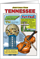 Greetings From Tennessee Symbols Fun Facts Nickname and Capitol Blank Inside card