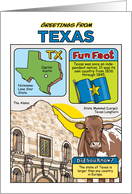 Greetings From Texas Symbols Fun Facts Nickname and Capitol Blank Inside card