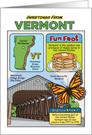 Greetings From Vermont Symbols Fun Facts Nickname and Capitol Blank Inside card