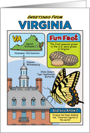 Greetings From Virginia Symbols Fun Facts Nickname and Capitol Blank Inside card