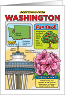 Greetings From Washington Symbols Fun Facts Nickname and Capitol Blank Inside card