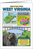 Greetings From West Virginia Symbols Fun Facts Nickname and Capitol Blank Inside card