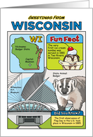Greetings From Wisconsin Symbols Fun Facts Nickname Blank Inside card