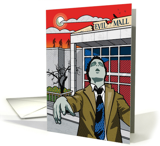 Zombies at Shopping Mall Halloween card (1940922)