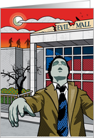 Zombies at Shopping Mall Halloween card