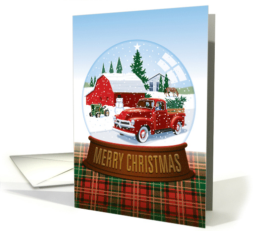 Snow Globe Merry Christmas Truck and Barn card (1950346)