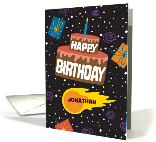 Birthday Cake Star Galaxy Comet Customizable card (1957870)
