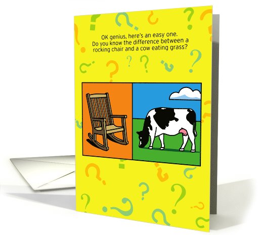 Cow and Rocking Chair Birthday Riddle card (945766)