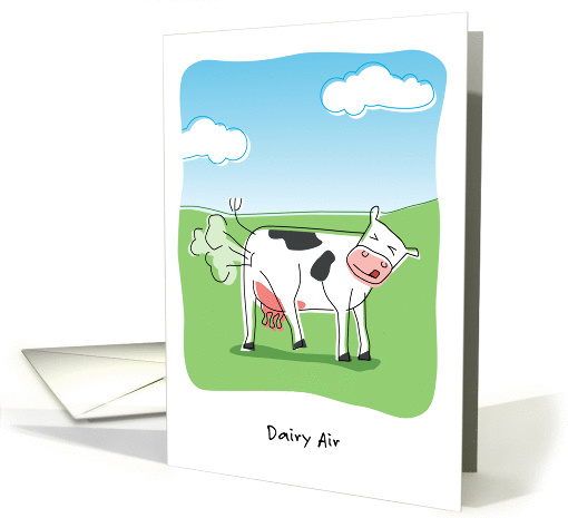 Humorous Birthday, Dairy Air, Cow Passing Gas card (945822)