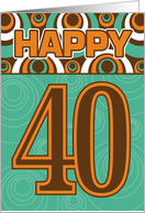 Happy 40th Birthday, Seventies Style Design card