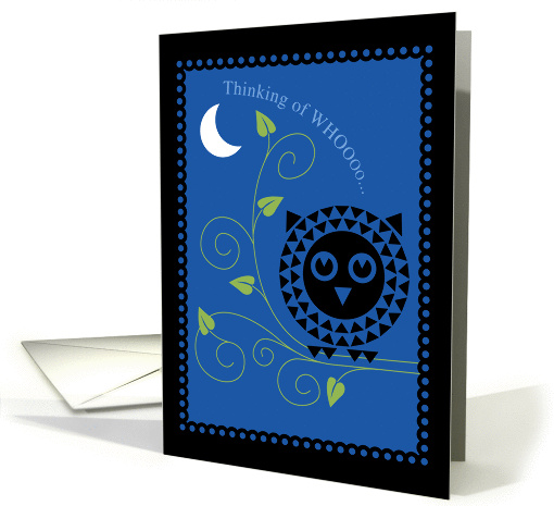 Owl in Tree Under Moon Thinking of You card (946326)