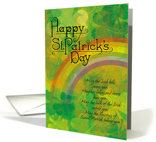 St. Patrick's Day Poem with Clovers and Rainbow card (946396)