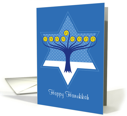 Stylized Hanukkah Menorah inside Star of David card (946402)