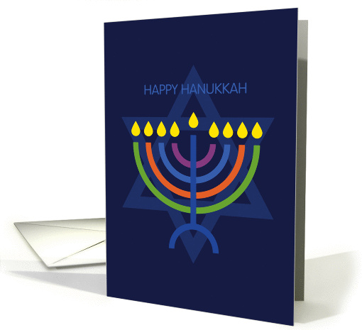 Iconic Style Hanukkah Menorah and Star of David card (946406)