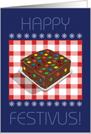 Chocolate Candy Decorated Festivus Cake card