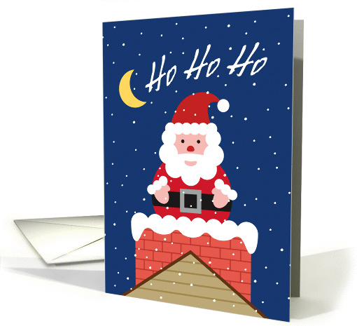 Merry Christmas, Ho Ho Ho, Santa in Chimney card (947095)