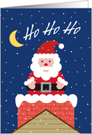 Merry Christmas, Ho Ho Ho, Santa in Chimney card