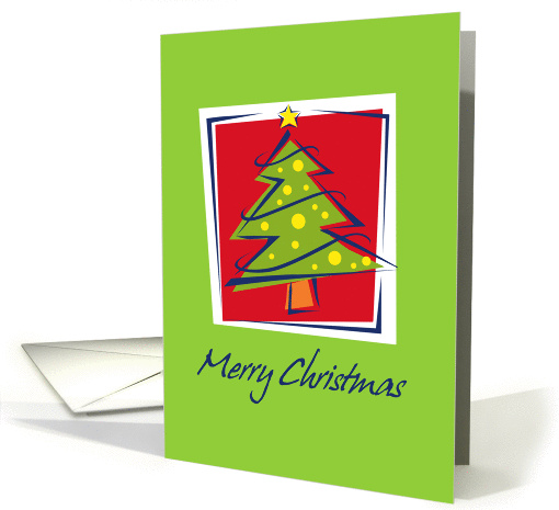 Merry Christmas, Stylized Tree with Ornaments and Star card (947145)