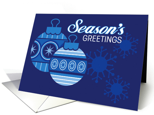 Season's Greetings, Blue Ornaments and Snowflakes card (947165)