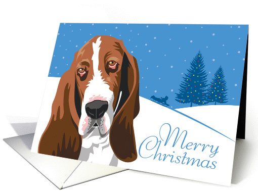 Christmas, Basset Hound, From Our Pack to Yours card (951503)