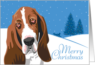 Christmas, Basset Hound, From Our Pack to Yours card