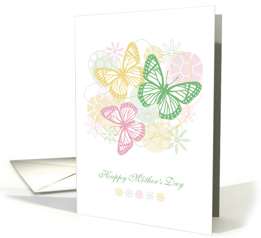 Happy Mother's Day, Butterflies over Abstract Flower Garden card