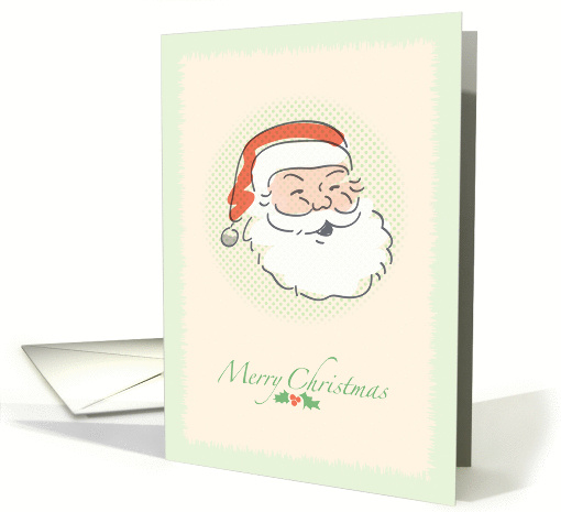 Merry Christmas, Santa Claus Drawing with Holly card (974551)