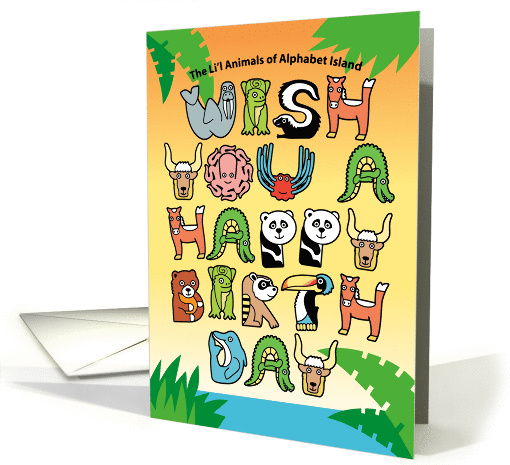 Happy Birthday, Alphabet Shaped Cute Animal Characters card (974559)