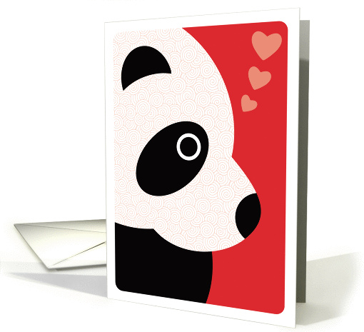 Modern Art Panda Bear with Swirl Pattern and Hearts,... (982079)