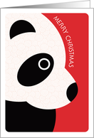 Modern Art Giant Panda Bear with Swirl Pattern, Merry Christmas card