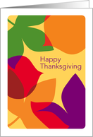 Modern Art Style Fall Leaves, Happy Thanksgiving card