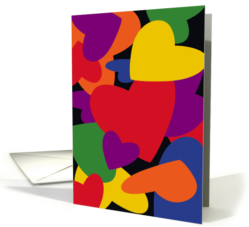 Pop Art, Colorful Love Hearts, Valentine's Day card (991381)