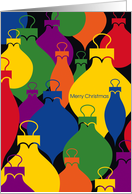 Pop Art, Colorful Christmas Ornaments, Merry Christmas card