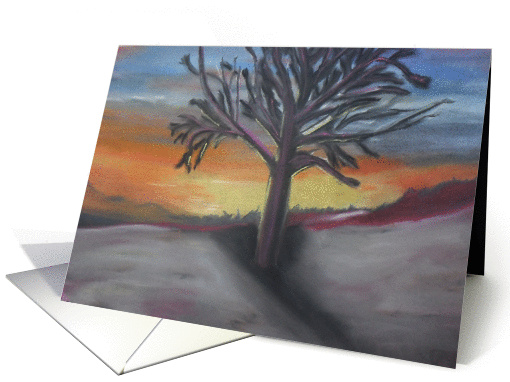 Lonely Nights Lonely Tree at Sunset card (948016)