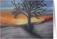 Lonely Nights Lonely Tree at Sunset card