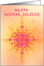 Winter Solstice - pink snowflake card