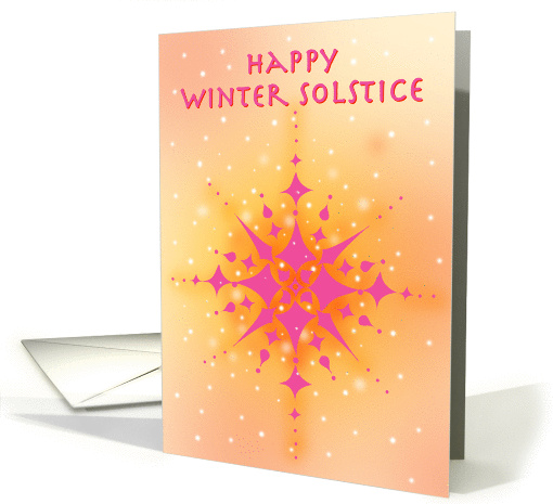 Winter Solstice - pink snowflake card (950353)