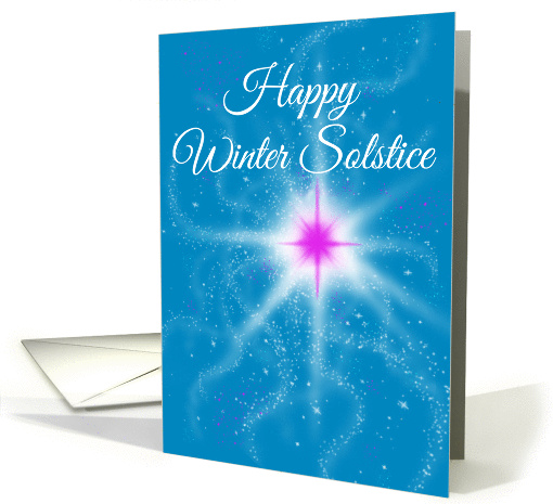 Winter Solstice with pink star in night sky card (961339)