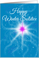Winter Solstice with pink star in night sky card