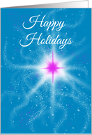 Happy Holidays Pink Star card