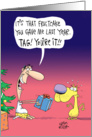 Regifted Fruitcake Tag You’re it Christmas Holiday Joke card